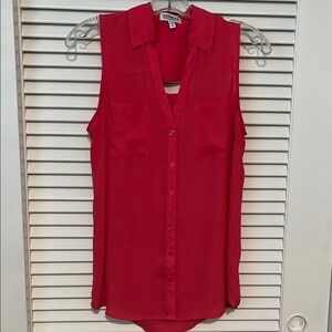 Express coral Sleeveless Button Down Blouse